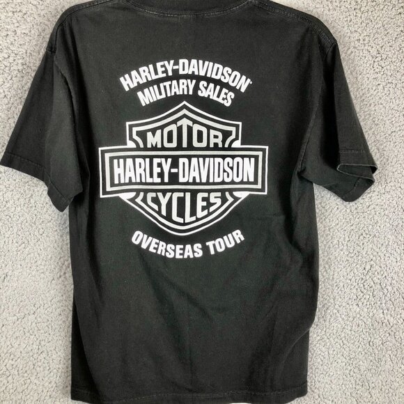 Harley-Davidson Military Overseas Tour USA T Shirt Size M Double-Sided Graphic - Picture 3 of 5